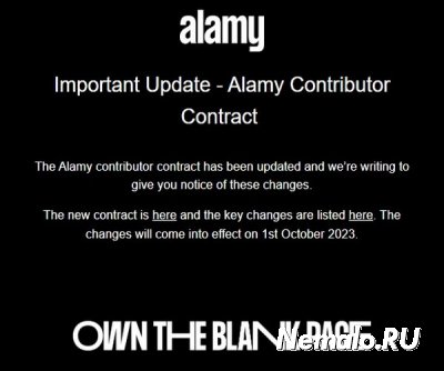 Alamy обновил контракт с авторами